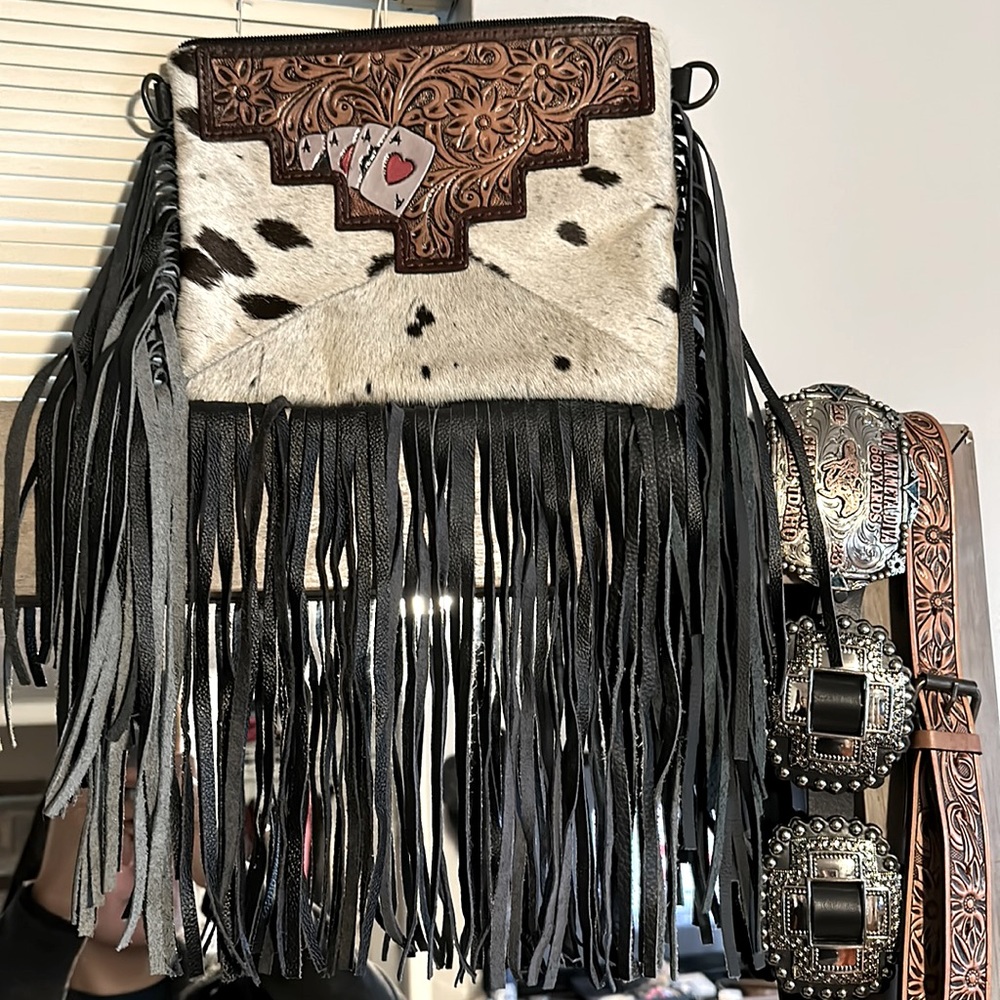 Fringe cow hide purse (Vegas) themed